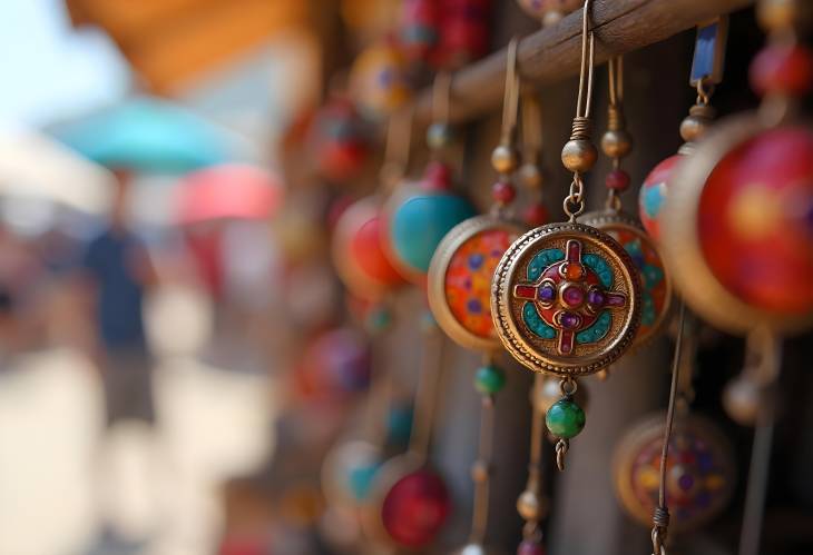 Retro Style Earrings for Tourists at the Beach Bazaar